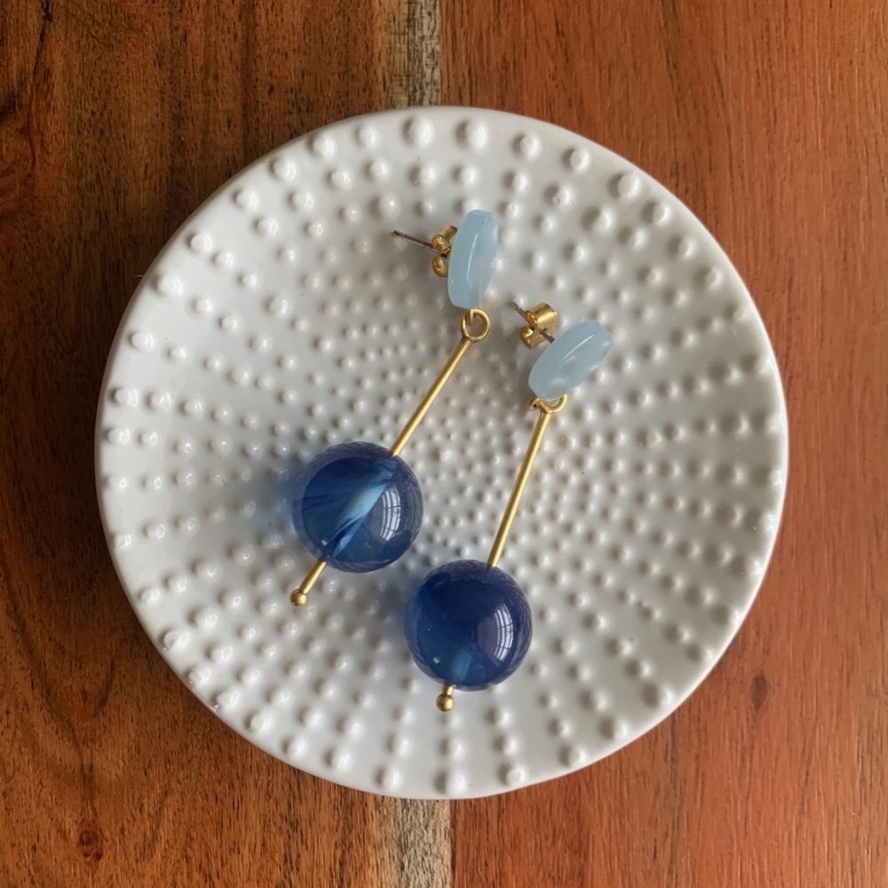 Blue Ball Circle Drop Earrings by Madewell